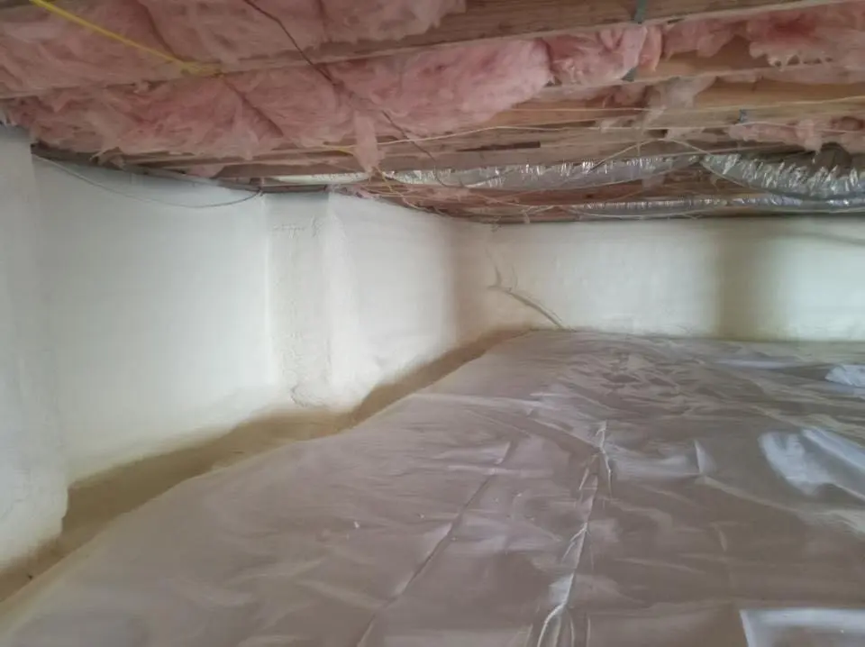 Crawl space encapsulation with closed-cell spray foam for Spray Foam Roofing in West Salem